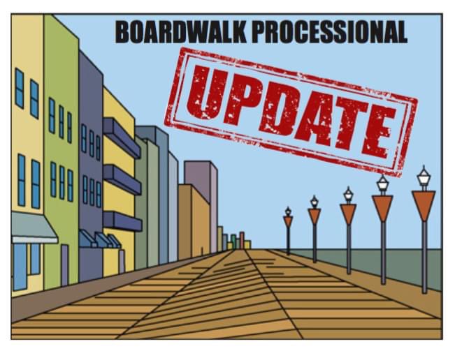 Attention Seniors, Families, &amp; Community:
Due to the ongoing weather forecast throughout the day today, the annual Boardwalk Processional event is postponed until tomorrow (Thursday). 
Same start time at 5:30PM.
We apologize for any inconvenience this change may cause. 💙🖤🤍