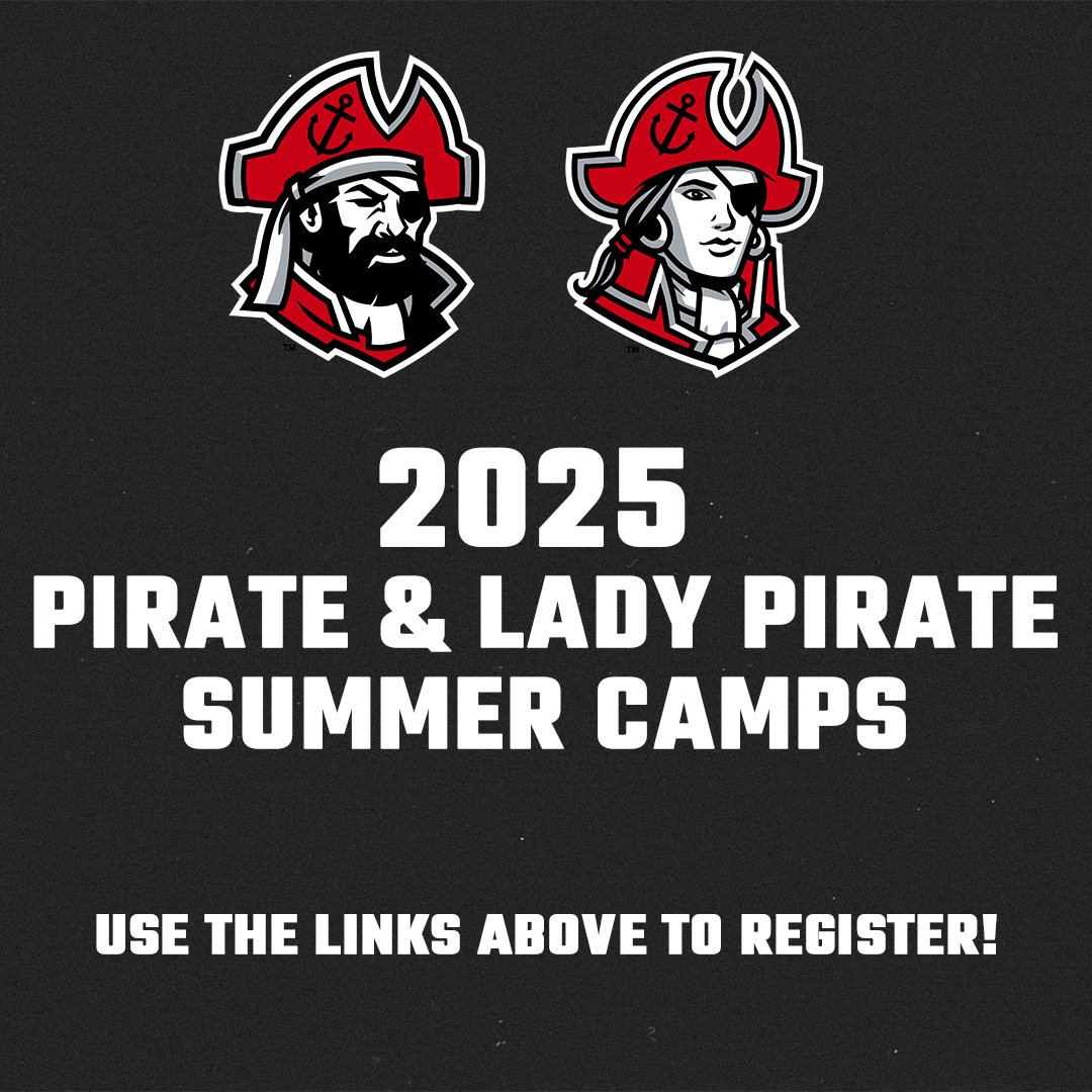 Pirate and Lady Pirate Summer Camp Links:
🏈 Pirate Football:shorturl.at/D8RRI
🏀Pirate Basketball:shorturl.at/u9aER
🏀Lady Pirates:shorturl.at/Cuakw
⚾️Pirate Baseball:shorturl.at/xq1i5
🥎Lady Pirate Softball:shorturl.at/Jhrts
🏐Lady Pirate
