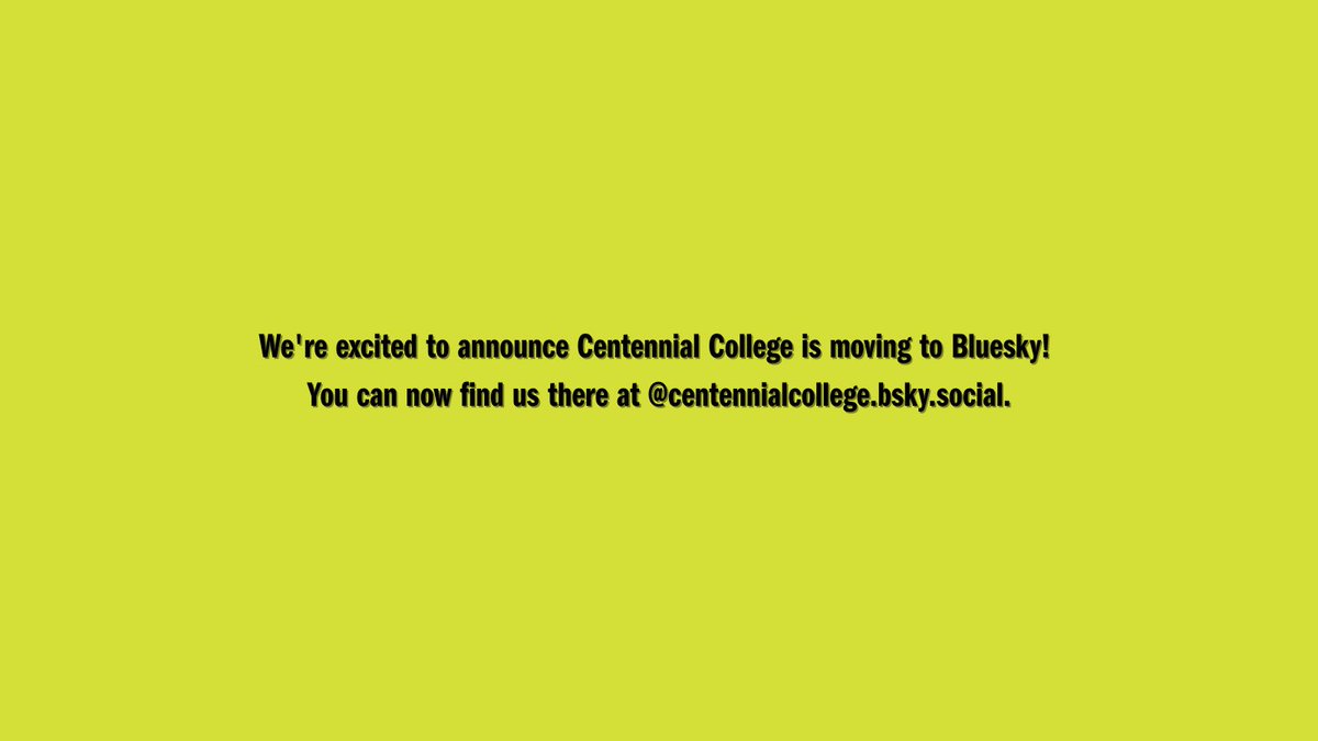 Big news, Centennial Part-Time Followers! We're making the move to Bluesky! While we won't be as active on X going forward, you can still connect with us and get all the latest updates at centennialcollege.bsky.social. See you there!  #CentennialCollege #StudentLife