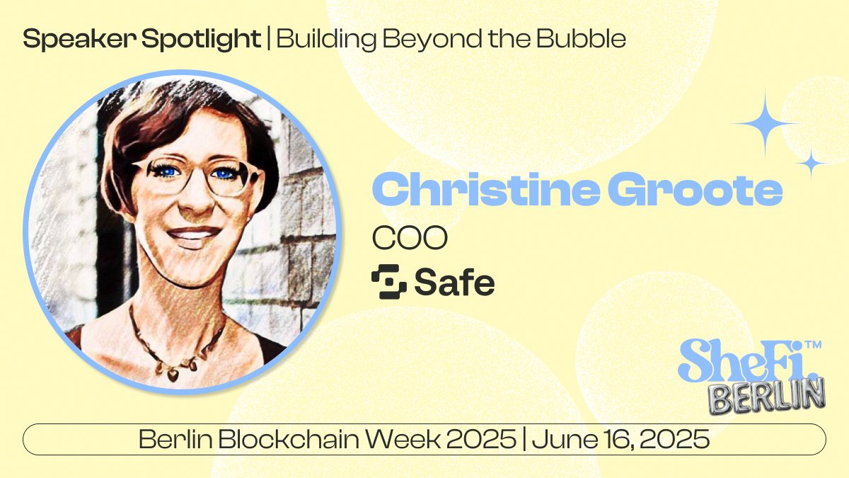 wordsgirljul's tweet photo. 🌟 Another powerhouse joins the Building Beyond the Bubble lineup!
We’re excited to welcome @CvonGroote, COO at @safe.  A blockchain veteran since 2015, Christine brings a rare depth of experience across Web3, finance &amp; people ops, and knows what it takes to build beyond hype. https://t.co/1ZWXcwGMDf