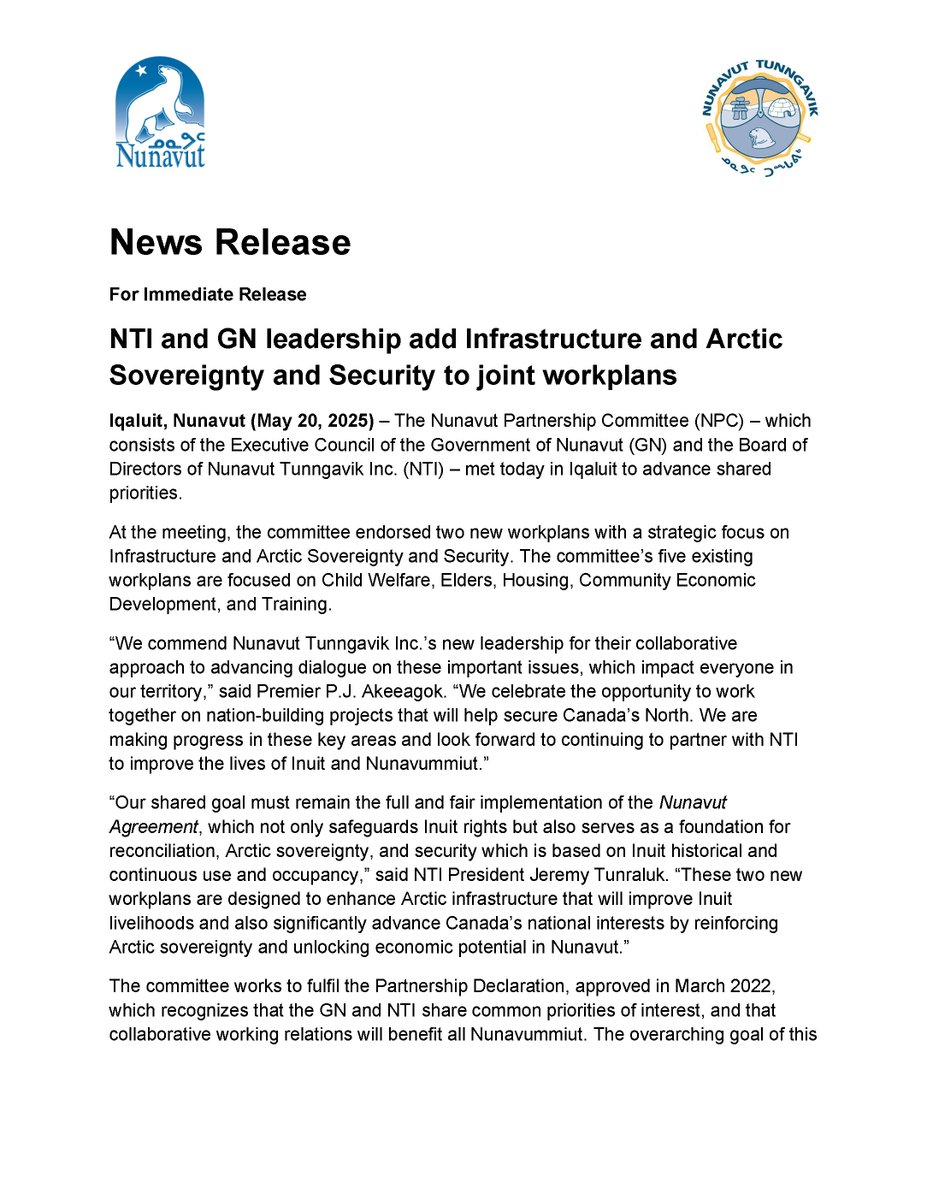 Premier P.J. Akeeagok tweet media