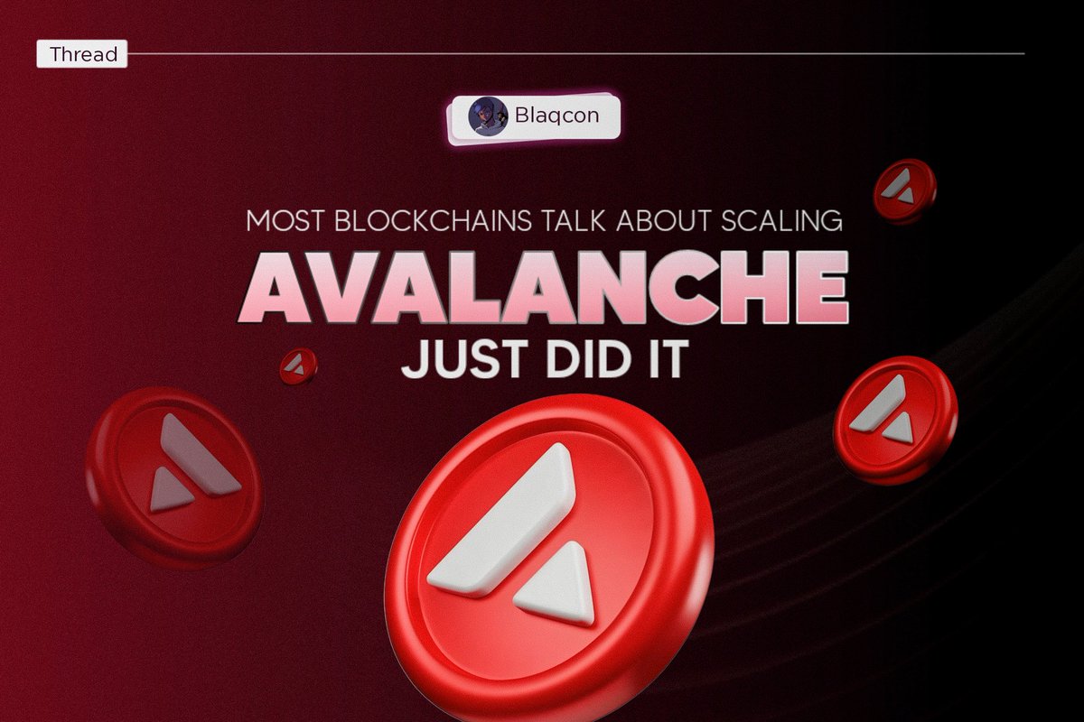 MOST BLOCKCHAINS TALK ABOUT SCALING 
AVALANCHE (@Avax)JUST DID IT

Ethereum was too slow.
Solana? Too unstable.
So Avalanche said: “Let’s build something better.”

In 3 years, Avalanche went from zero to billions in TVL, dozens of subnets, and a thriving global community.

Here’s