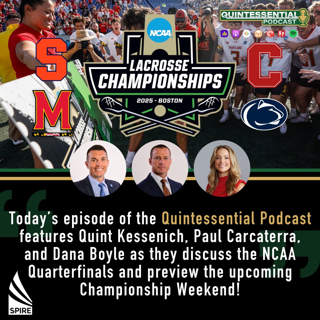 Lacrosse All Stars (@laxallstars) on Twitter photo Listen up! <a href="/QKessenich/">Quint Kessenich</a> <a href="/paulcarcaterra/">Paul Carcaterra</a> <a href="/danaboyle_/">Dana Boyle</a> get together to discuss NCAA quarterfinals and #champweekend
🎧: open.spotify.com/episode/15dC31… Listen up! <a href="/QKessenich/">Quint Kessenich</a> <a href="/paulcarcaterra/">Paul Carcaterra</a> <a href="/danaboyle_/">Dana Boyle</a> get together to discuss NCAA quarterfinals and #champweekend
🎧: open.spotify.com/episode/15dC31…