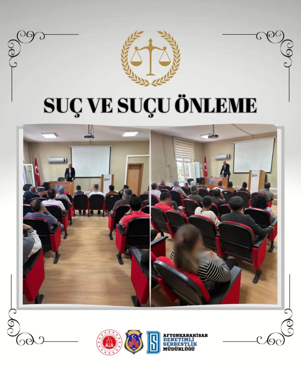 afyondsm's tweet photo. Afyonkarahisar Barosunda görevli Avukat Hasan Muhammet SEZER tarafından 40 yükümlüye suç ve suçu önleme konulu seminer düzenlenmiştir. #afyondsm #cte #denetimliserbestlik @huseyinsk23 https://t.co/X3WxpmQLyx