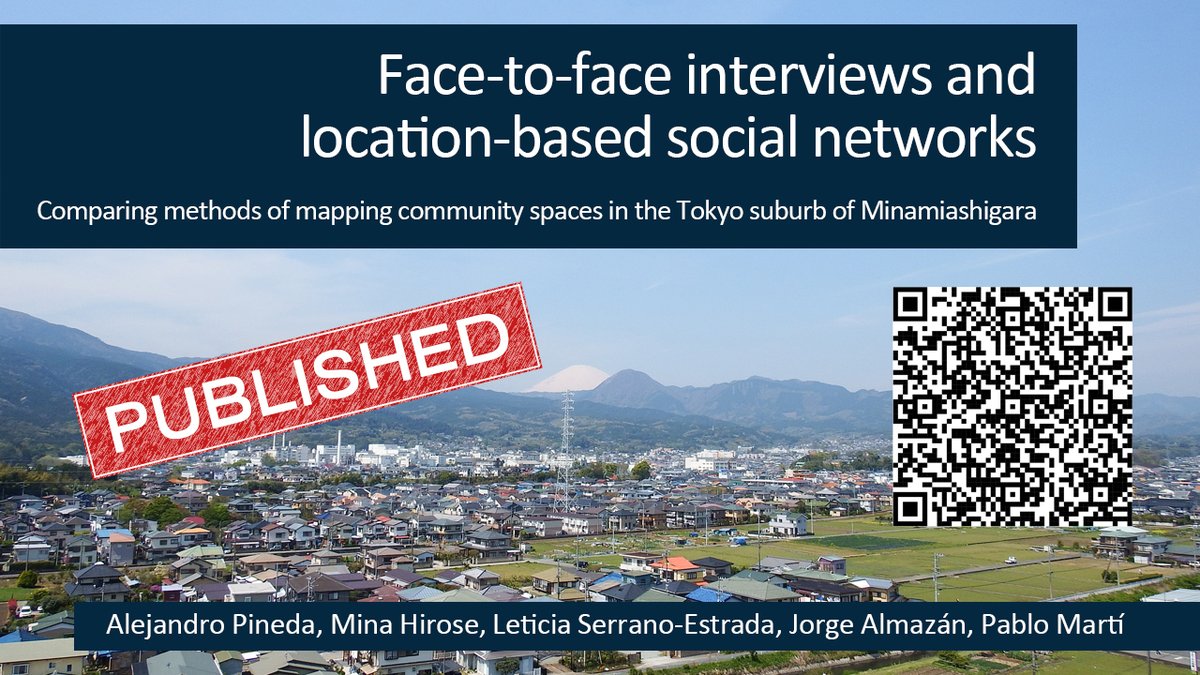 APinedaKeio's tweet photo. Our latest article is now available online! We analyze the complementarity of interviews and social media data to identify community spaces in a suburban area of Tokyo. You can access it for free until July 10, 2025, by following this link:
https://t.co/xB4QMqTNY5
#weeklyreading https://t.co/5LD0fNdB6s