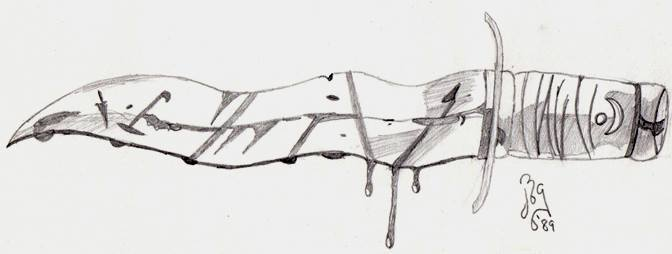 macandtrouble's tweet image. A little Wayback Wednesday LOL 
I did of a bloody fantasy dagger that was used in Heavy Metal Magazine back in '89/90... I lost the file with the inks/colors. I eventually wound up selling the original for $3 at a comic show LOL 
 #heavymetal #heavymetalmagazine #comics #art