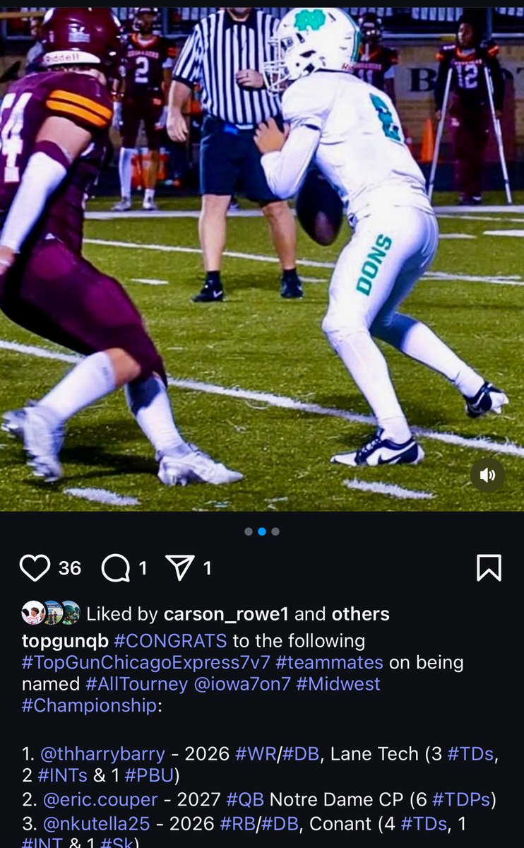 Ericcouper18's tweet photo. Highlights from @iowa7v7football midwest championship. Recieved All-Tourney award. @TopGunQB https://t.co/EMgzl3YDE7