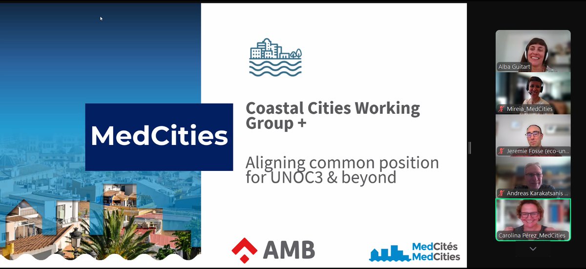 MedCities's tweet photo. 🌊 The Coastal Cities #MedCities working group met to review and discuss the Draft Policy Alignment Document to advocate the interests of Coastal Cities members before participating in the @UNOceanDecade 3rd Conference, in #Nice. #Benicetotheocean #EUMaritimeDay #WorkingGroups https://t.co/NcZ45OyEYM