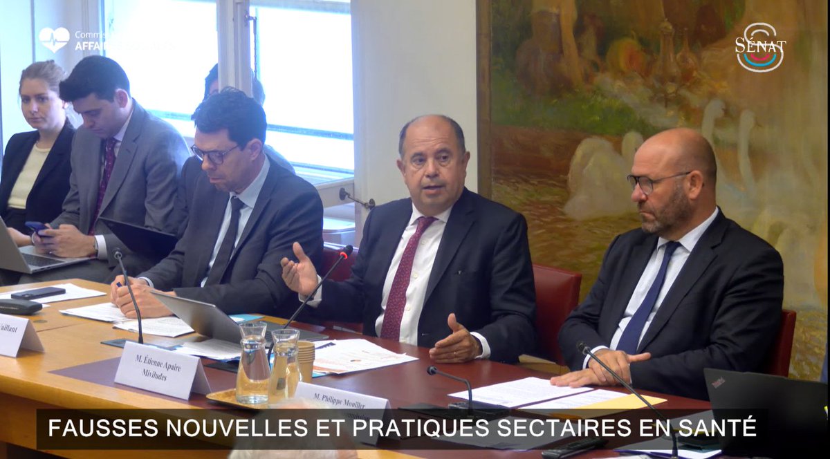 "Merci pour cette occasion de partager le combat quotidien de la <a href="/Miviludes_Gouv/">Miviludes</a> contre les dérives sectaires. Et de rappeler que la République protège nos concitoyens de ces menaces, au nom du principe républicain de fraternité" <a href="/apaire_etienne/">Etienne Apaire</a>
<a href="/Senat/">Sénat</a>  videos.senat.fr/video.5405765_…