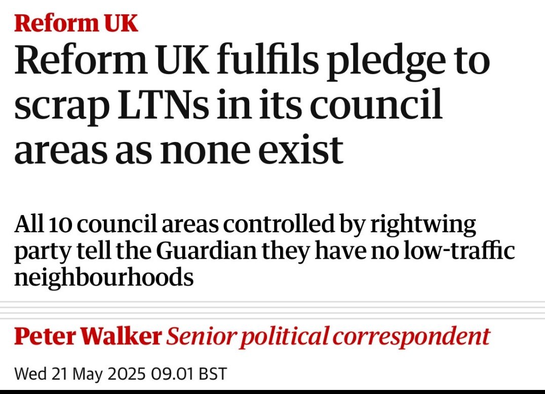 First, they vowed to scrap DEI roles in Greater Lincolnshire - where none actually exist.

Then they pledged to abolish LTNs in all their councils… which don’t have any.

At this rate, we can expect them to launch a crusade against dragons in Wales and finally get tough on the