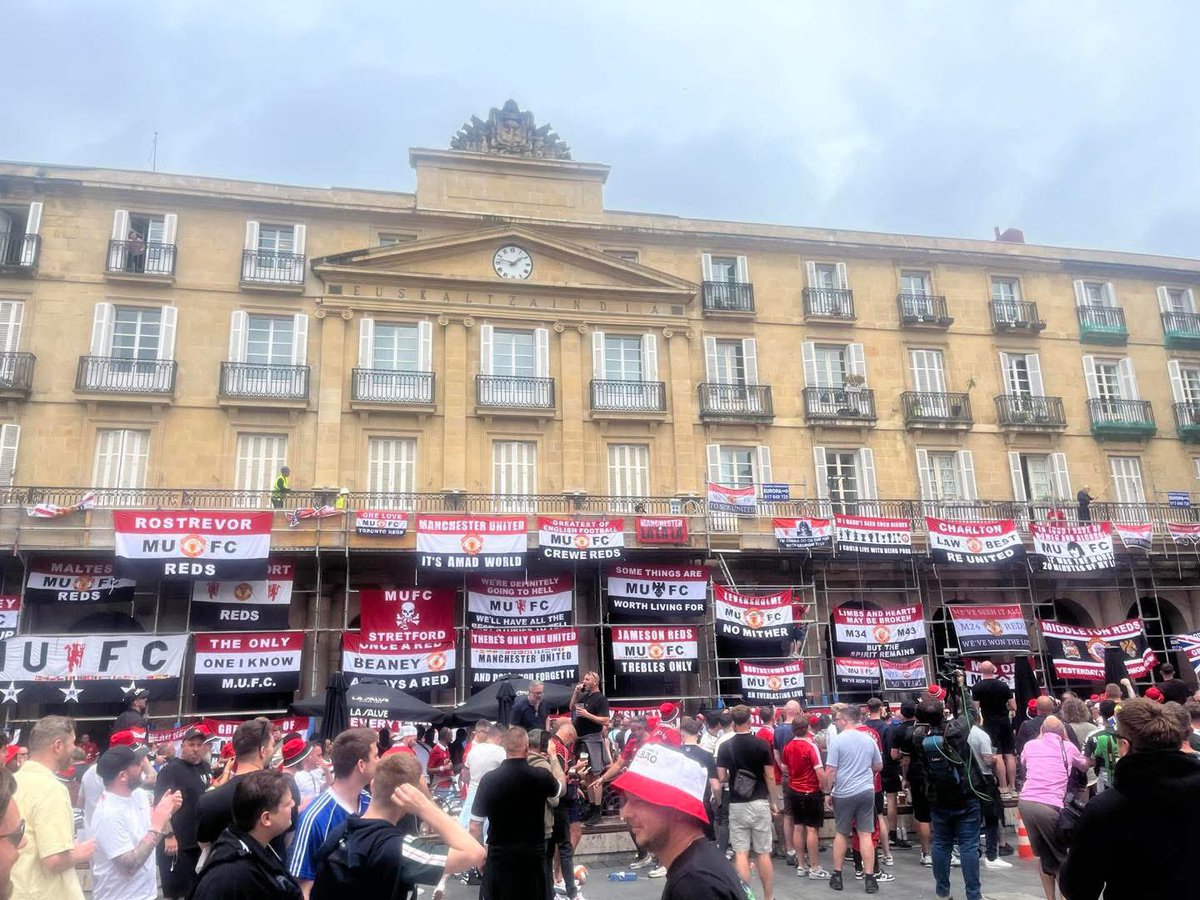 Man United fans out in Bilbao today.