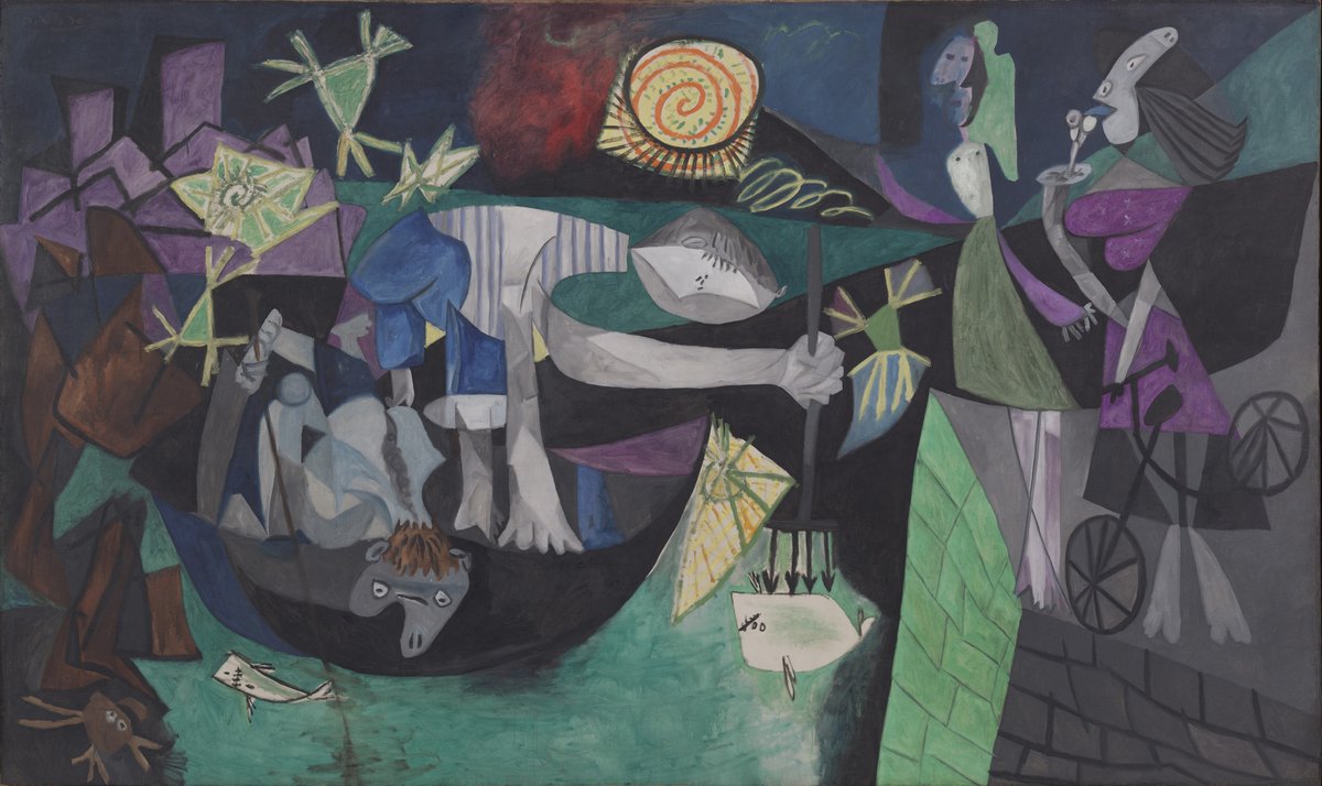 パブロ・ピカソ、Night Fishing at Antibes、希少な画集より パブロ・ルイス・ピカソ （Pablo Ruiz Picasso、1881-1973