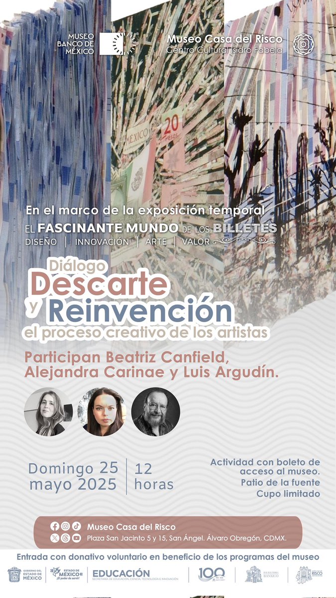 Les invitamos el domingo 25 de Mayo al Diálogo Descarte y Reinvención, el proceso creativo de los artistas. #cultura #museos #museoscdmx #SanÁngel
