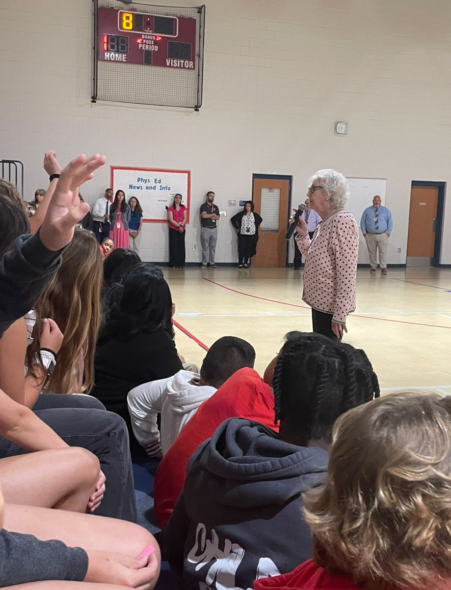 Commissioner Dehmer &amp; Maud Dahme, Chair of the NJ Commission on Holocaust Education &amp; a Holocaust survivor, visited the grade 5 students at Ocean Township Intermediate School, providing an opportunity to engage in discussion &amp; promote Holocaust education. @njholocaustcomm
