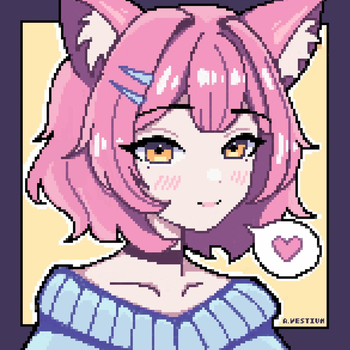 avestium's tweet photo. 👾😺

#pixelart  #chibiart #8bitstyle #cutedrawing #artistonx https://t.co/2Z2U8JehjS