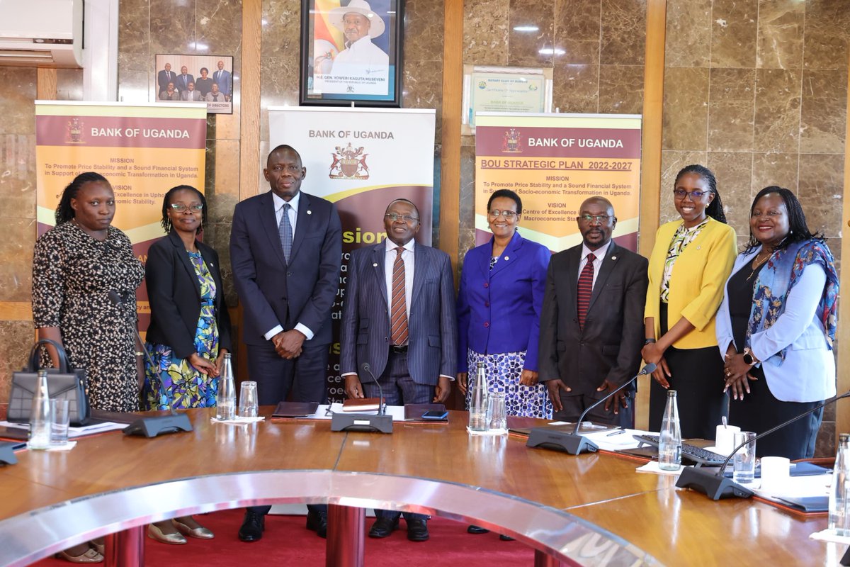 Bank of Uganda (@bou_official) on Twitter photo Governor Atingi-Ego met with the <a href="/AERCAFRICA/">African Economic Research Consortium</a> led by Prof Victor Murinde today to discuss their new Strategic Plan 2025-2035 and opportunities for mutual collaboration. Governor stressed how economic research must be a catalyst for inclusive prosperity and ethical financing. Governor Atingi-Ego met with the <a href="/AERCAFRICA/">African Economic Research Consortium</a> led by Prof Victor Murinde today to discuss their new Strategic Plan 2025-2035 and opportunities for mutual collaboration. Governor stressed how economic research must be a catalyst for inclusive prosperity and ethical financing.