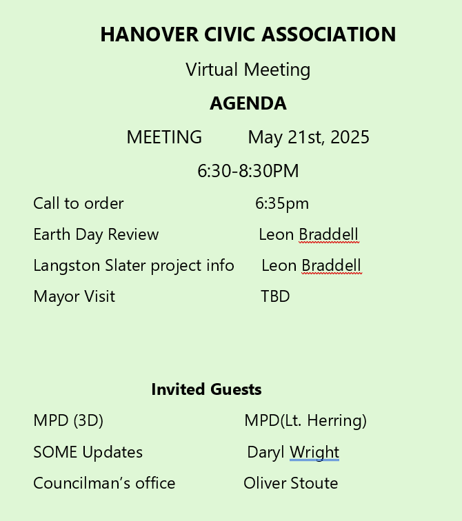 Hanover Area Civic Association tweet media