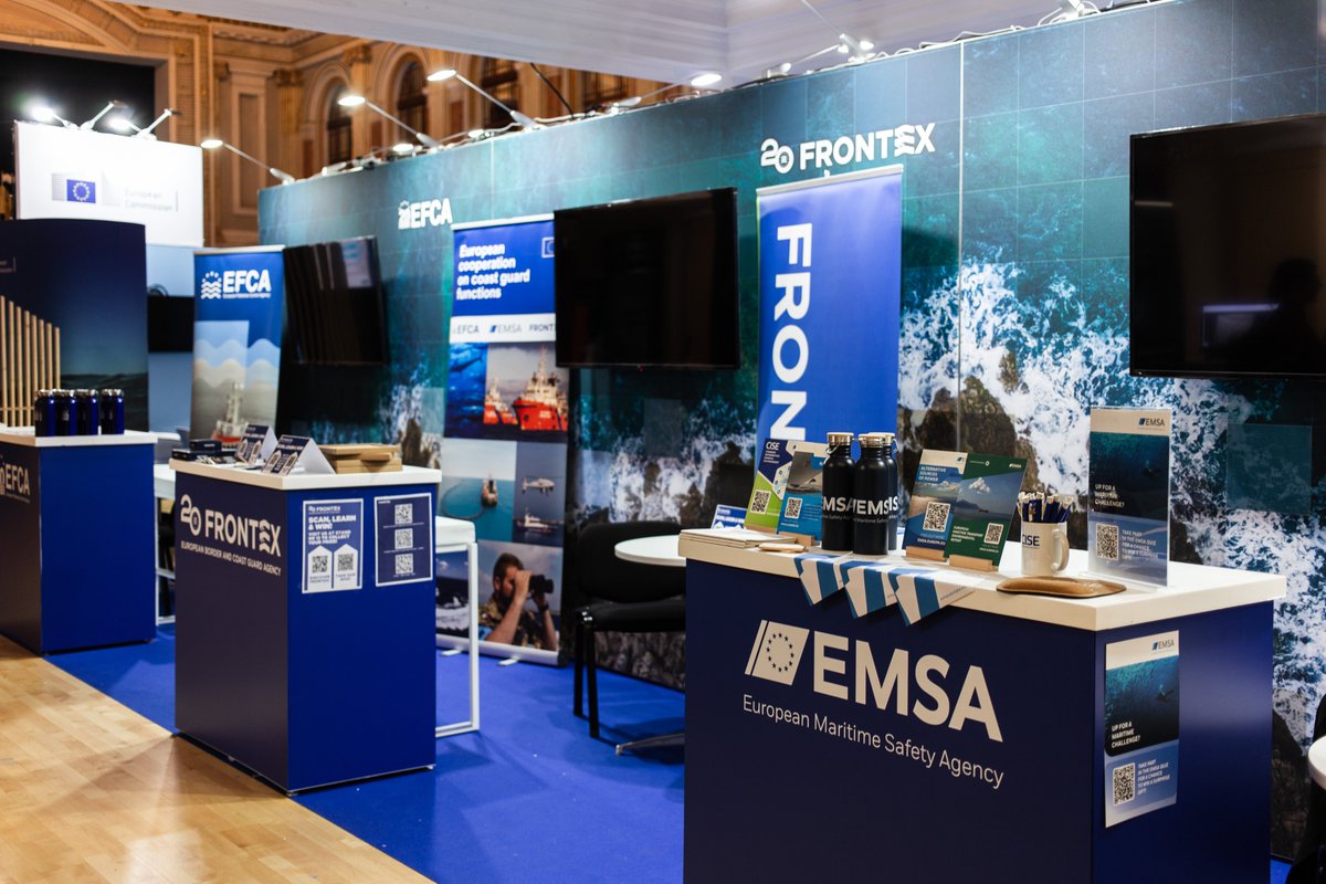 European Maritime Safety Agency (EMSA) (@emsa_eu) on Twitter photo Good afternoon 😎 from European Maritime Day #EMD in Cork, Ireland!
Together with our colleagues in <a href="/Frontex/">Frontex</a> and <a href="/EFCA_EU/">European Fisheries Control Agency</a> we’re at the European Coast Guard Cooperation stand in the Millenium Hall.
Come and hear more about our work, and say hello 👋👋👋👋
<a href="/EU_MARE/">EU Maritime & Fish</a> Good afternoon 😎 from European Maritime Day #EMD in Cork, Ireland!
Together with our colleagues in <a href="/Frontex/">Frontex</a> and <a href="/EFCA_EU/">European Fisheries Control Agency</a> we’re at the European Coast Guard Cooperation stand in the Millenium Hall.
Come and hear more about our work, and say hello 👋👋👋👋
<a href="/EU_MARE/">EU Maritime & Fish</a>