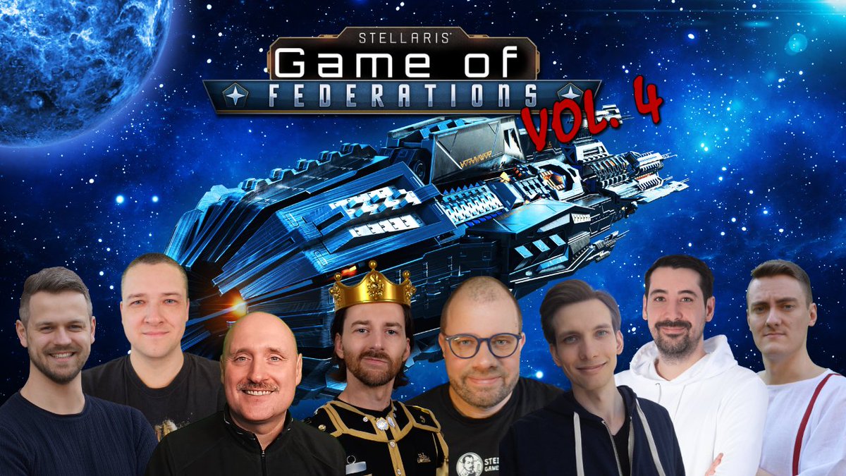 Game of Federations, unser #Stellaris Streamer RP MP Event findet diesen Freitag und Samstag statt! Ich werde am Freitag ab 15 Uhr LIVE sein und mein Sternenreich vorstellen, los gehts dann jeweils ab 17  Uhr mit dem Event. Freut euch auch auf Galaktische News! <a href="/StellarisGame/">Stellaris</a>