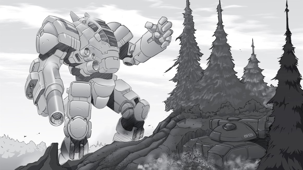 Victor Steiner-Davion (@ardan_blade) on Twitter photo A Chameleon refitted for combat moves up to engage a tank position. This laser heavy training mech has seen its fair share of combat in the Succession Wars.
Huge thanks to <a href="/ArtClodBruce/">Bruce Patnaude</a> for the redesigned Chameleon! Be sure to support the project on Ko-fi for more! A Chameleon refitted for combat moves up to engage a tank position. This laser heavy training mech has seen its fair share of combat in the Succession Wars.
Huge thanks to <a href="/ArtClodBruce/">Bruce Patnaude</a> for the redesigned Chameleon! Be sure to support the project on Ko-fi for more!