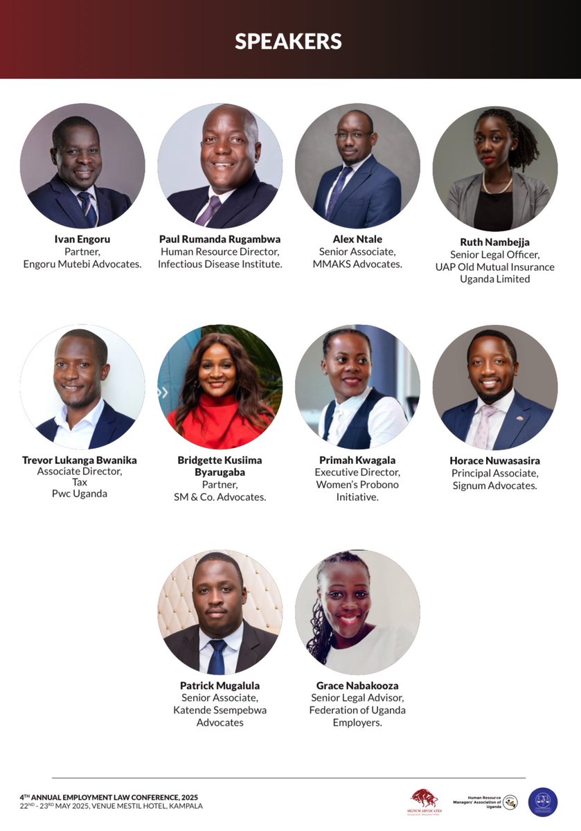 Patson W. Arinaitwe FCIArb (@dukeofkyagaju) on Twitter photo The 4th Labour & Employment Law Conference is here 22 and 23 May 2025. <a href="/ug_lawsociety/">Uganda Law Society</a> <a href="/hrmauofficial/">HRMAU</a> <a href="/Signumadvocates/">Signum Advocates</a> <a href="/nbstv/">NBS Television</a> <a href="/ntvuganda/">NTV UGANDA</a> The 4th Labour & Employment Law Conference is here 22 and 23 May 2025. <a href="/ug_lawsociety/">Uganda Law Society</a> <a href="/hrmauofficial/">HRMAU</a> <a href="/Signumadvocates/">Signum Advocates</a> <a href="/nbstv/">NBS Television</a> <a href="/ntvuganda/">NTV UGANDA</a>