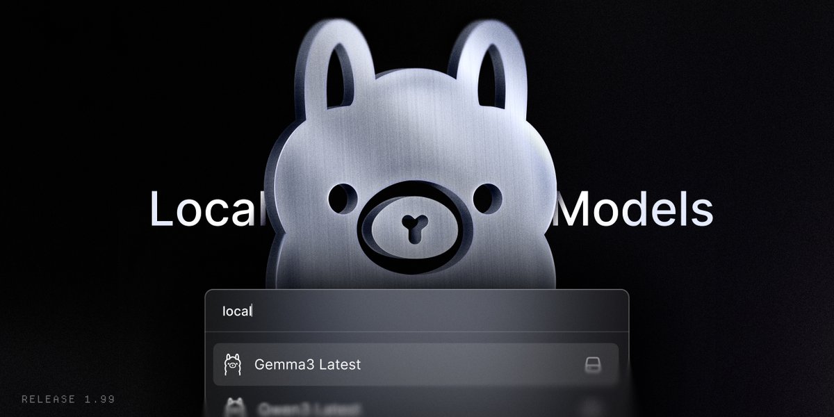 Keep it secret. Keep it safe. 💍

Local AI Models from <a href="/ollama/">ollama</a>, now available for free in <a href="/raycastapp/">Raycast</a>. 🤫
