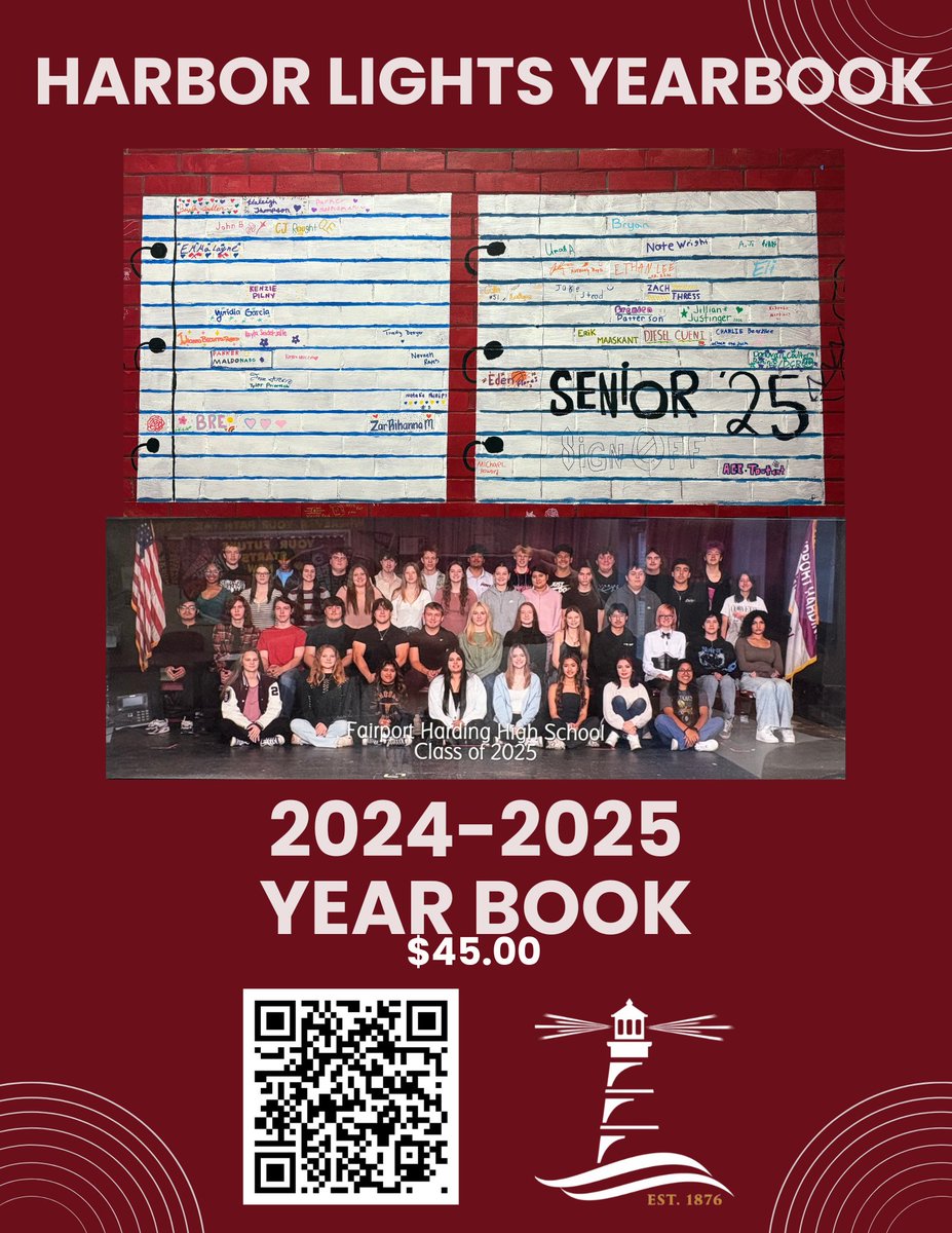 Seniors- DO NOT order a yearbook-yours will be provided! 
store.shopyearbook.com/fairporthardin…
