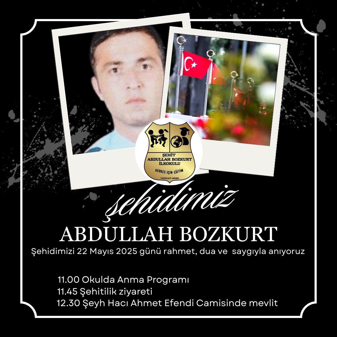 🇹🇷Bedeni Toprakta, Ruhu Sonsuzlukta 🇹🇷
Yozgat İl Milli Eğitim Müdürlüğü olarak, şehitlerimizin aziz hatıralarını yaşatmak ve gelecek nesillere aktarmak amacıyla “Bedeni Toprakta, Ruhu Sonsuzlukta” projemizi sürdürüyoruz.