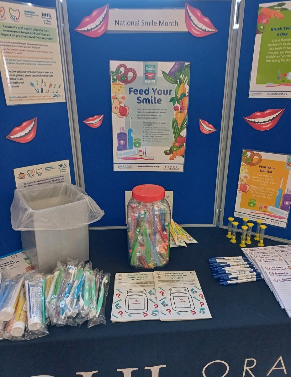 If you see us when you're out and about pop over to our table for our competition, Guess How Many Toothbrushes are In The Jar?! 🤔

#ayrshire #childsmile #oralhealthimprovement #smilemonth
