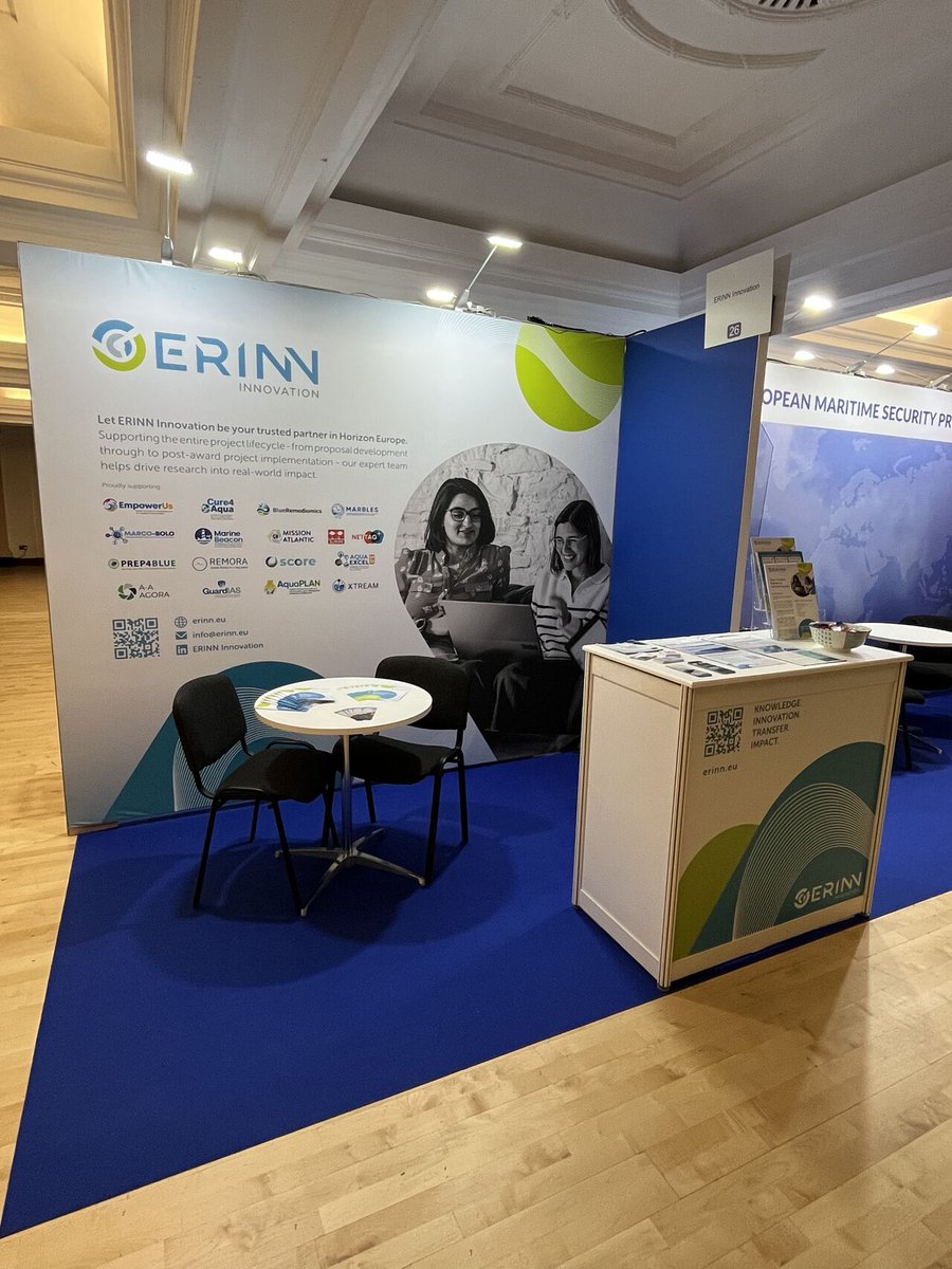 Our team is very excited to be at European Maritime Day in Cork this week! Come visit booth 26 at Cork City Hall on Thursday and Friday to learn more about the work we do on our various #HorizonEurope marine projects 🌊:erinn.eu/projects/ 
#EMD2025 #EuropeanMaritimeDay2025