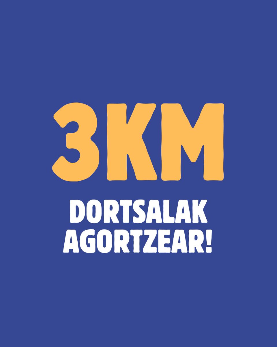 ABkrossa's tweet photo. 🚨ADI! 
3KM-ko distanzian dortsal gutxi batzuk geratzen dira! 
Eman izena lehenbailehen 👉 https://t.co/PkMgaocNYn -en
#ABkrossa #ABkrossa25 #AmaraBerri #Amara #Donostia #lasterketa #euskara https://t.co/dtNDiASBu8