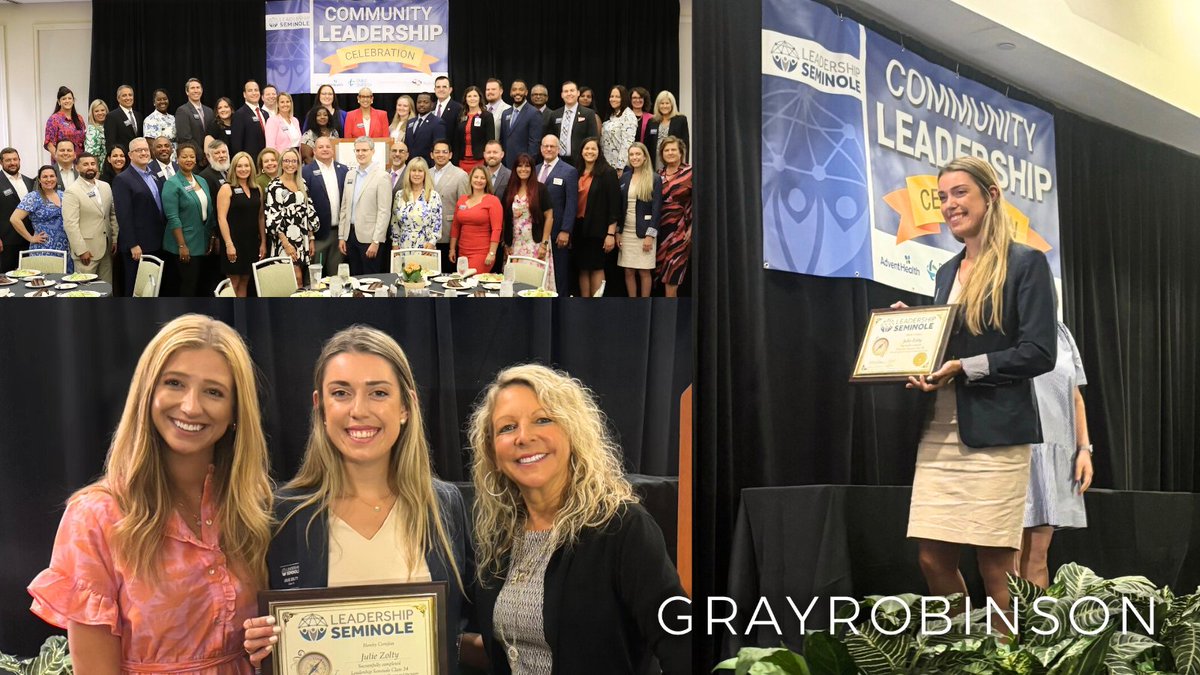 ConGRats to #GRAttorney Julie Zolty for graduating from Leadership Seminole Class 34! Proud to be the Presenting Sponsor of the 2025 Community Leadership Celebration, as it hosted more than 350 local leaders

#GRSponsor #LeadershipSeminole #Orlando