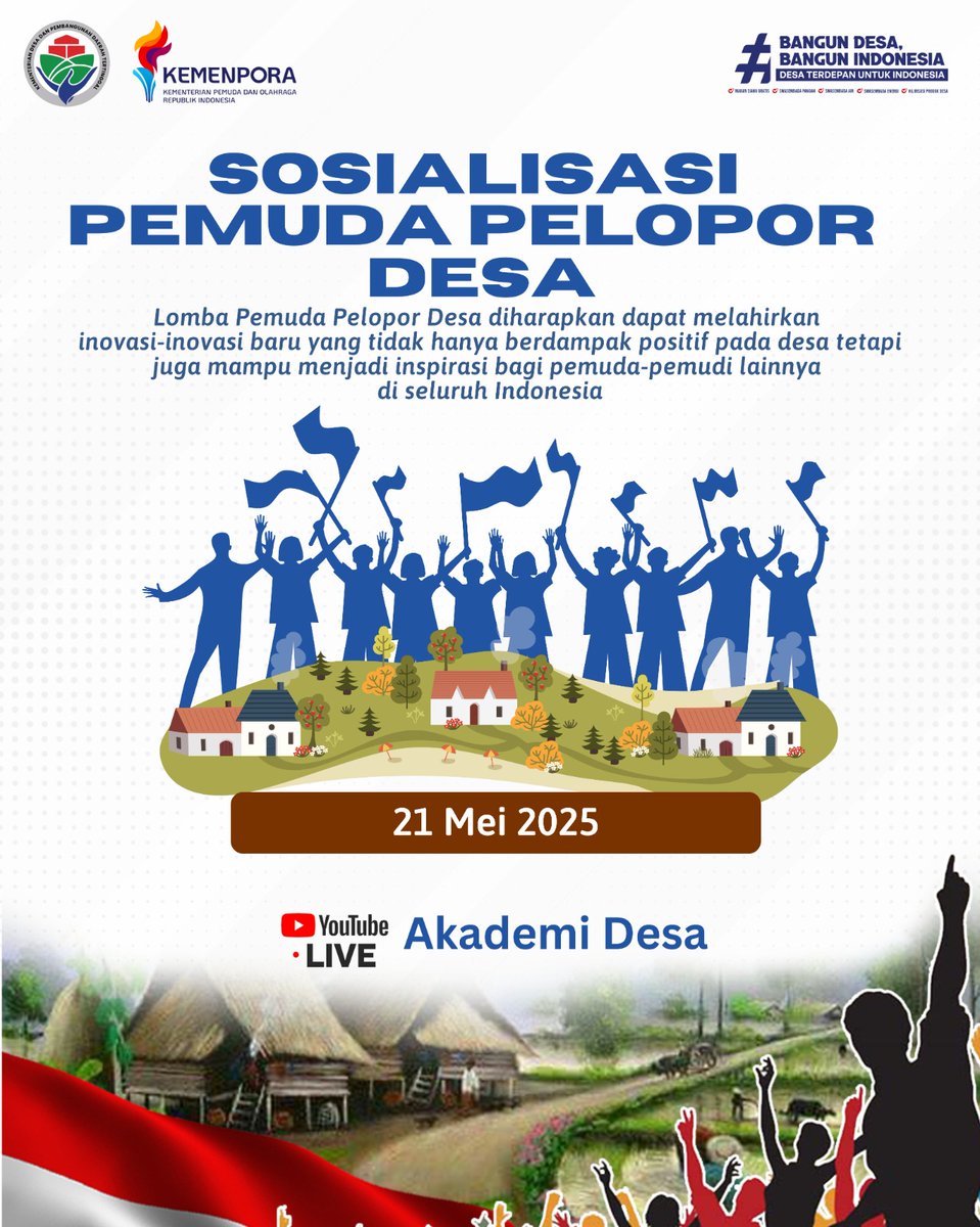 Di balik kemajuan desa, ada pemuda yang tak kenal lelah membawa perubahan. Salut untuk para pemuda pelopor desa yang bergerak dari akar, untuk masa depan yang lebih cerah!

#PemudaPeloporDesa #DesaMaju #AnakMudaBerkarya #GerakDariDesa #BanggaDesa <a href="/kemendespdt/">#BangunDesaBangunIndonesia</a>