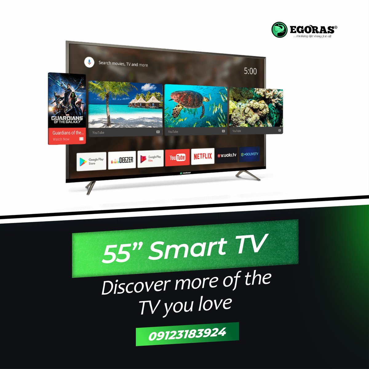 egorasHQ's tweet photo. Discover more of the TV you love with the Egoras 55” Smart TV! Stream Netflix, YouTube, VuukaTV, and more—all in stunning HD.

🛒 Smart entertainment just got smarter. 
📞 Call now: 09123183924 

#EgorasSmartTV #Egomart #SmartTV https://t.co/vsliQTjMri