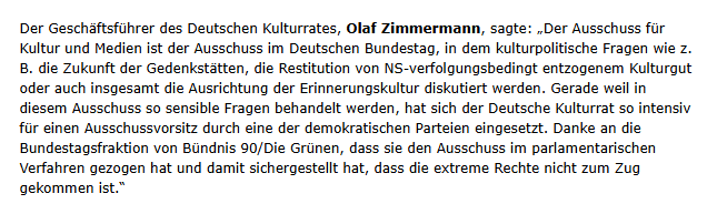 Deutscher Kulturrat (@dkrkultur) on Twitter photo Der #Kulturausschuss des #Bundestags hat einen Vorsitzenden aus der demokratischen Mitte. Der Deutsche Kulturrat gratuliert dem neuen Vorsitzenden <a href="/svenlehmann/">Sven Lehmann</a> und dankt Bündnis 90/Die Grünen. <a href="/Die_Gruenen/">BÜNDNIS 90/DIE GRÜNEN</a> <a href="/GrueneBundestag/">Grüne im Bundestag 🇪🇺🏳️🌈</a> <a href="/BundesKultur/">BKM Kultur & Medien</a> -->kulturrat.de/presse/pressem… Der #Kulturausschuss des #Bundestags hat einen Vorsitzenden aus der demokratischen Mitte. Der Deutsche Kulturrat gratuliert dem neuen Vorsitzenden <a href="/svenlehmann/">Sven Lehmann</a> und dankt Bündnis 90/Die Grünen. <a href="/Die_Gruenen/">BÜNDNIS 90/DIE GRÜNEN</a> <a href="/GrueneBundestag/">Grüne im Bundestag 🇪🇺🏳️🌈</a> <a href="/BundesKultur/">BKM Kultur & Medien</a> -->kulturrat.de/presse/pressem…