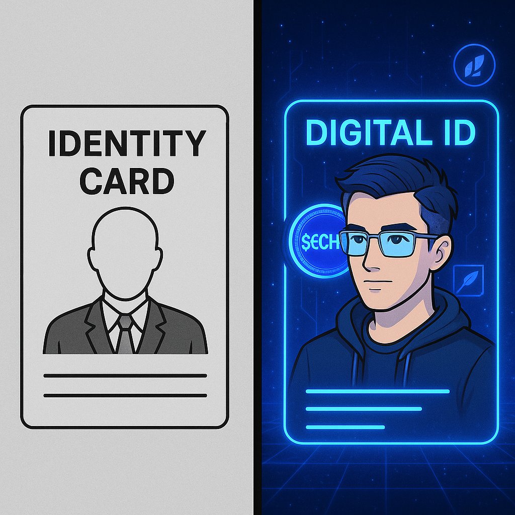 frozenfi32's tweet photo. 👤 Traditional Identity: One name, one password  
🪙 $ECHO Identity: Your Web3 passport, decentralized and secure.  
It’s time to level up your digital presence!  
#Web3 #CryptoIdentity #ECHO #Blockchain https://t.co/8UgvaLN0mZ