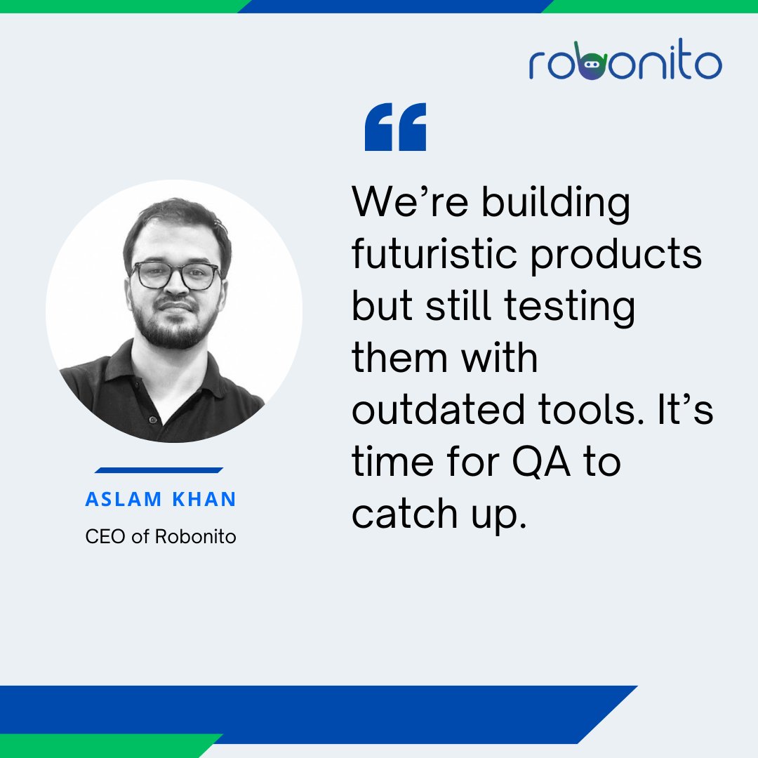 RobonitoRPA's tweet photo. 🧠 QA needs a reboot.

We’re building futuristic tech but still testing like it’s 2010.

That’s why we built Robonito: an AI test agent that writes, runs &amp; heals tests in plain English.
No code. No chaos.

🚀 Try it free → https://t.co/dtT0nNGFui

#NoCode #SoftwareTesting #AI https://t.co/imyIiNc9oL