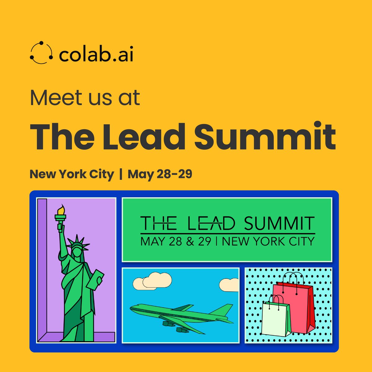 joincolabai's tweet image. colab.ai is heading to The Lead Summit 2025.

If you wanna talk building at the edge of commerce, tech in the AI era - DM or drop a comment to connect.

NYC | May 28–29

#TheLeadSummit #colabai #CommerceTech