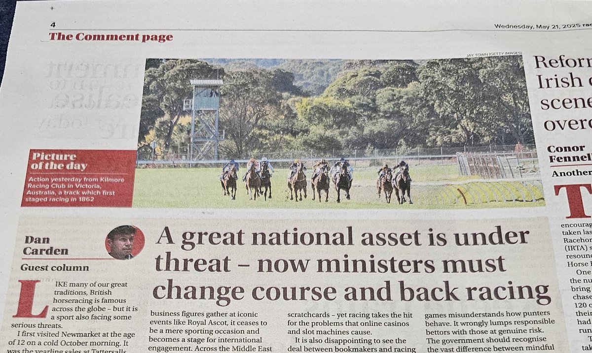 Mike Bell (@milesonside) on Twitter photo Don't always read to end.
Did in <a href="/RacingPost/">Racing Post</a>
@DanCarden spot on, key differentiation between skilled horse betting, and addictive staking on random spinning wheel with ensuing risks to racing of flat levy across both products.
Horse racing lucky to have him riding with us. Don't always read to end.
Did in <a href="/RacingPost/">Racing Post</a>
@DanCarden spot on, key differentiation between skilled horse betting, and addictive staking on random spinning wheel with ensuing risks to racing of flat levy across both products.
Horse racing lucky to have him riding with us.