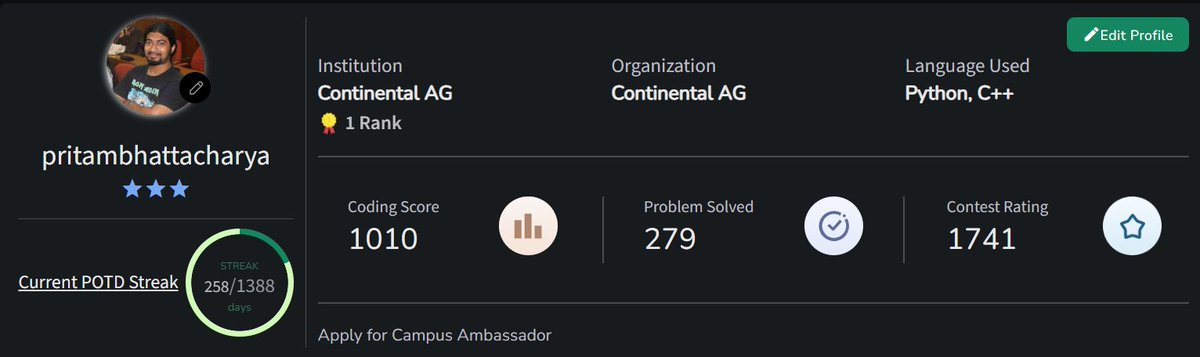 pritamb87's tweet photo. Pritam Bhattacharya - Technical Specialist - Continental AG | GeeksforGeeks Profile https://t.co/4XwBN11Foo