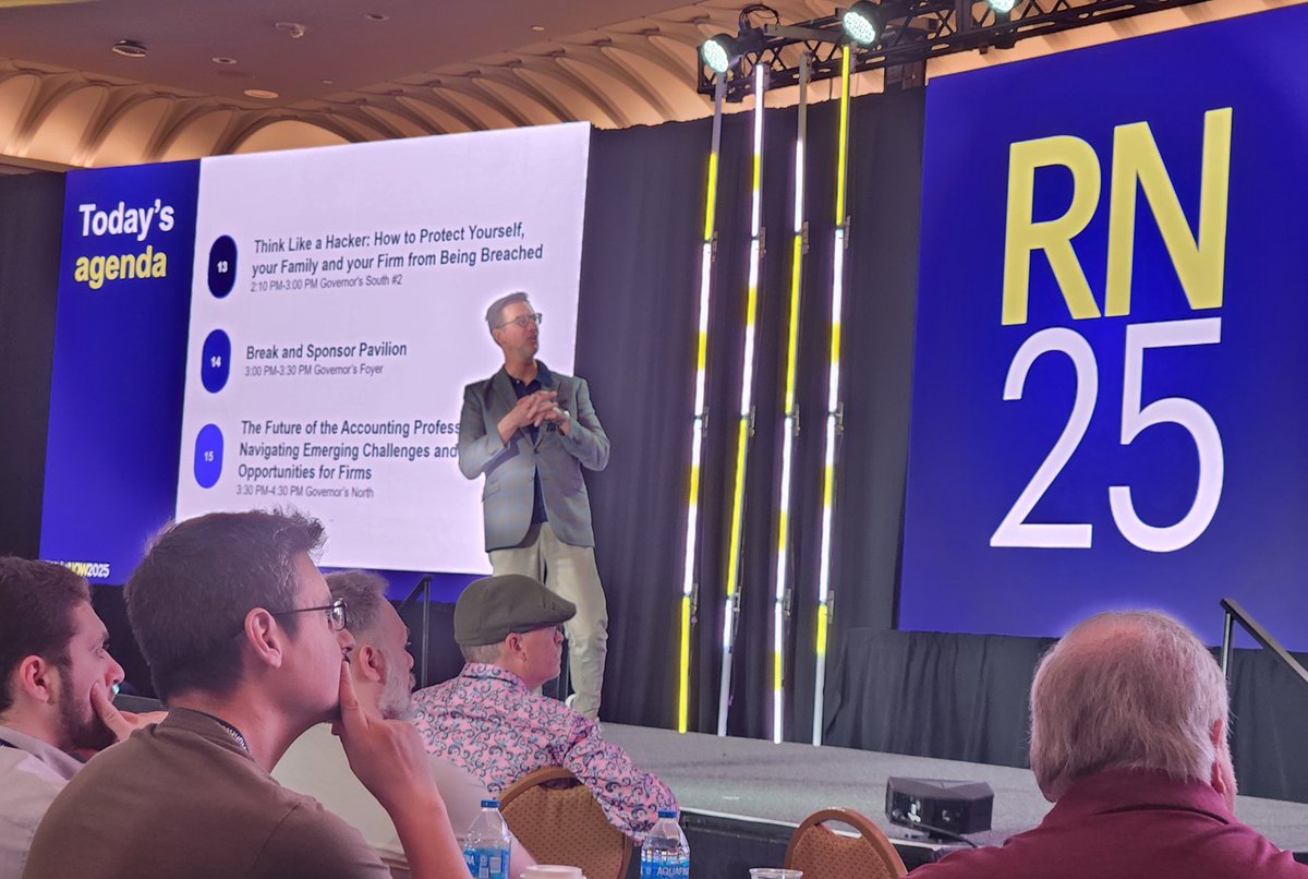 #RightNOW2025 John Mitchell launches Day 2!  ...and I'm lining up to present "Think Like a Hacker" with Eric McMillen this afternoon.