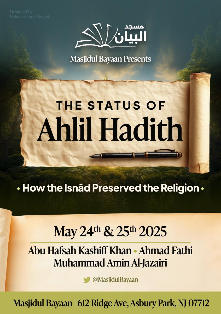 Kashiff Khan (@abuhafsahkk) on Twitter photo Alhamdu lillah, from the most beneficial of actions and a person can engage in is seeking and conveying beneficial Islamic knowledge. Three events (amongst others) this weekend. Benefit from which ever one you can make!
Sh <a href="/hikmahpubs/">Hikmah Publications</a> Sh <a href="/anwarphilly/">Anwar Wright</a> Sh Muhammad Al-Jazāiri Sh Alhamdu lillah, from the most beneficial of actions and a person can engage in is seeking and conveying beneficial Islamic knowledge. Three events (amongst others) this weekend. Benefit from which ever one you can make!
Sh <a href="/hikmahpubs/">Hikmah Publications</a> Sh <a href="/anwarphilly/">Anwar Wright</a> Sh Muhammad Al-Jazāiri Sh