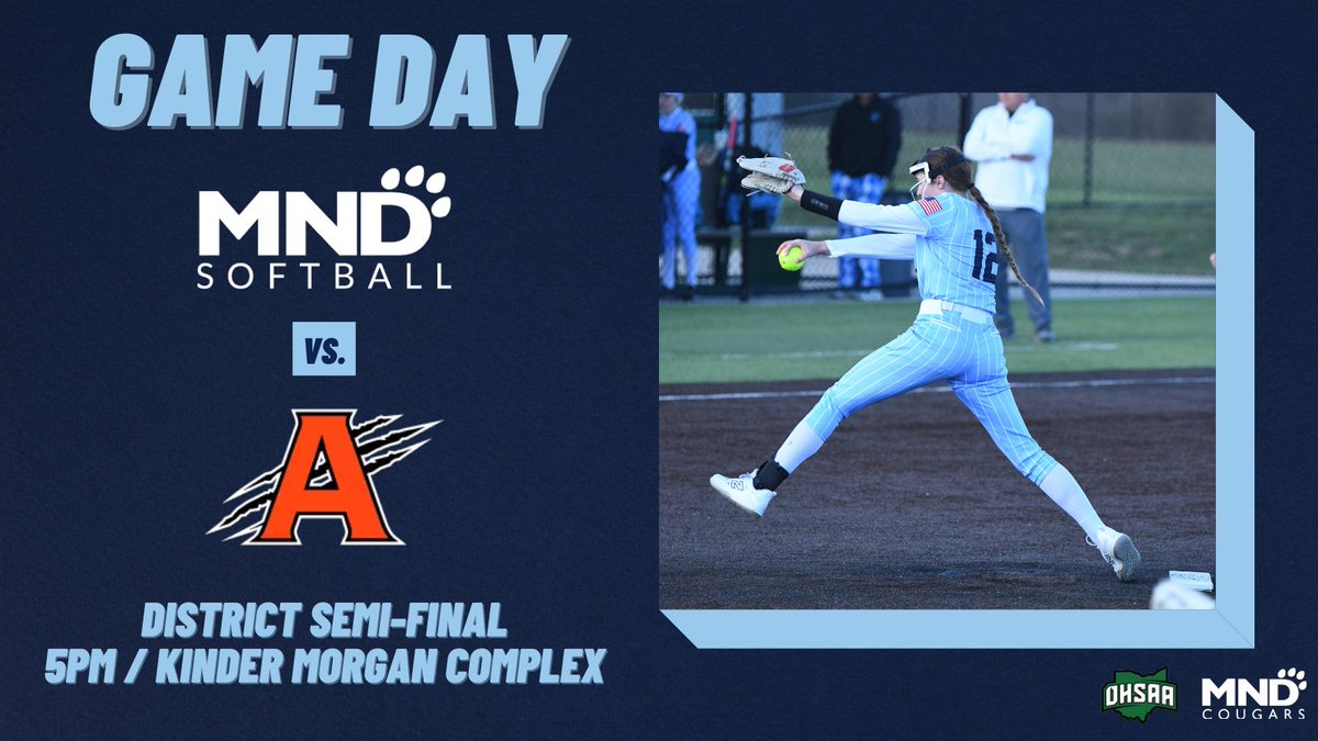 Good luck to the softball team as they host Anderson today at Mount Saint Joseph University for their District Semi-Final game. First pitch is at 5pm. #GoCougars 🥎

Tickets - ohsaa.org/tickets