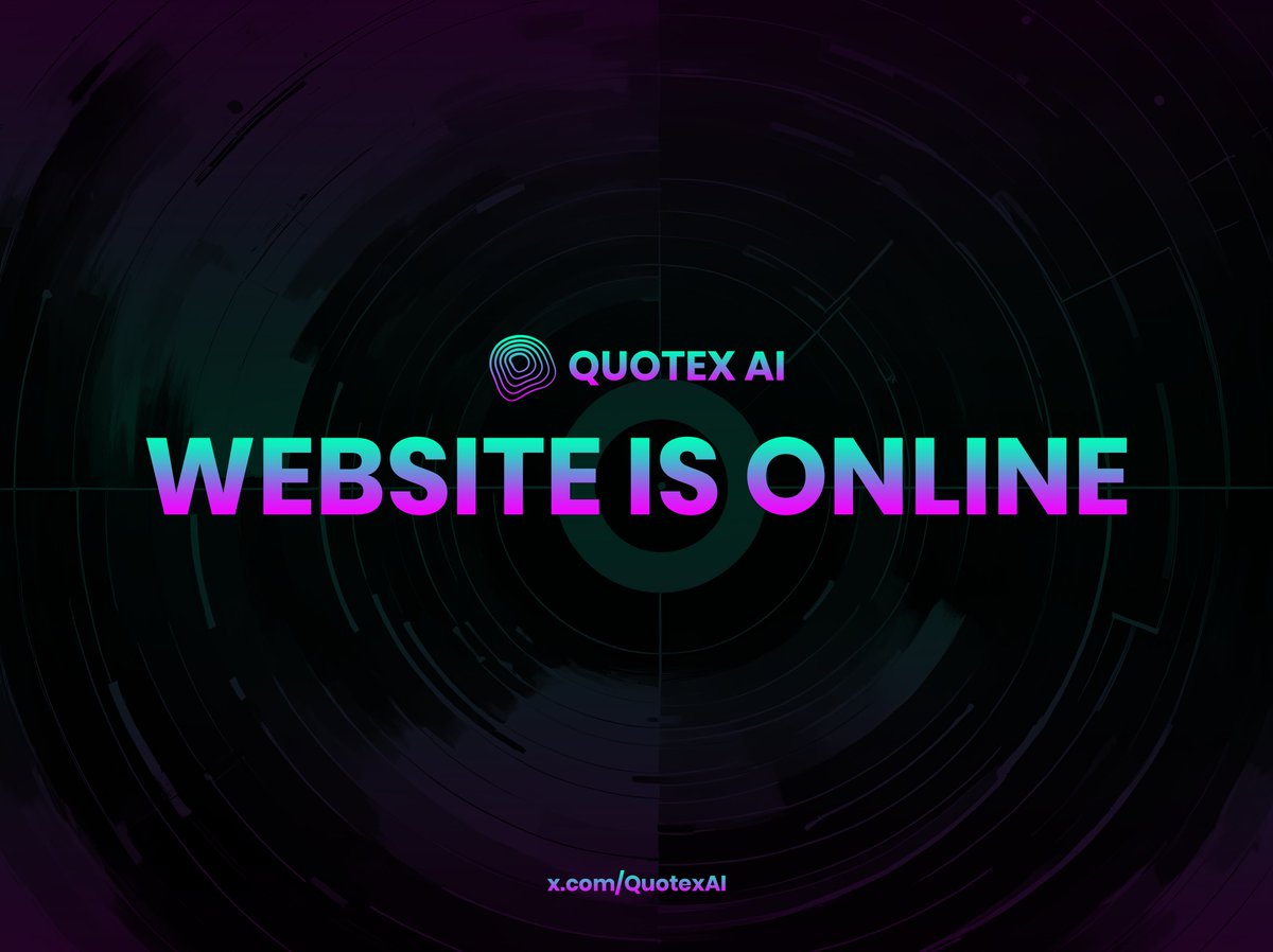 QuotexAI's tweet photo. Quotex AI is officially live!
Unlock real-time Solana insights, token analytics, and powerful AI agents – all in one platform.
Experience it now at https://t.co/f2Jn8NQL7f

#SolanaAI #CryptoTools #AIBlockchain https://t.co/ldh1hh45PM