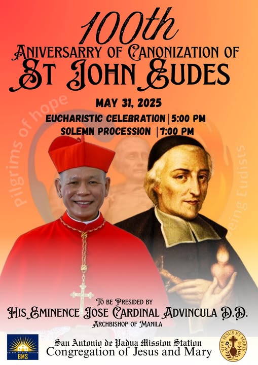 heartsonfireph's tweet photo. Let us celebrate the canonization anniversary of St. John Eudes! See you! https://t.co/8GLPHzTcHW