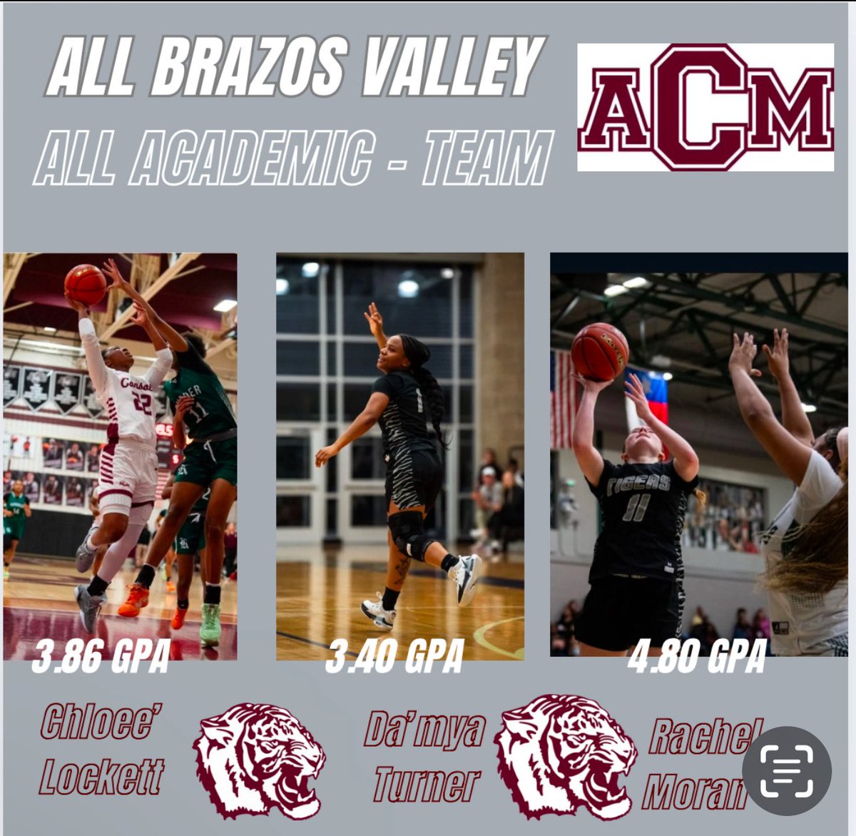 acmladytigerbb's tweet image. Congrats to these Lady Tigers for being named Player of the year, All-Brazos Valley Team & All-Brazos Academic Team!! Hard work does pay off! Put in the work & Great things will come your way! @ConsolHS @CSISDAthletics @AMCHSTigerClub #Disrupt