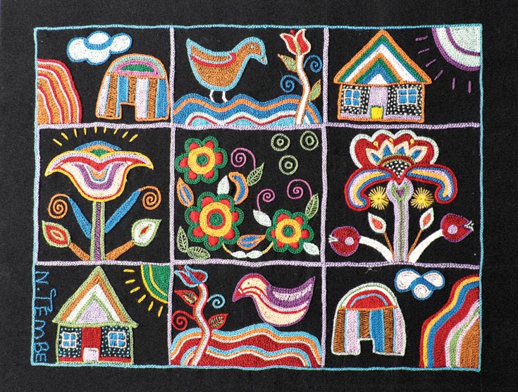 Embroidered bead-work created by a self-help group of women in a remote part of Kwa-Zulu Natal, South Africa #WomensArt