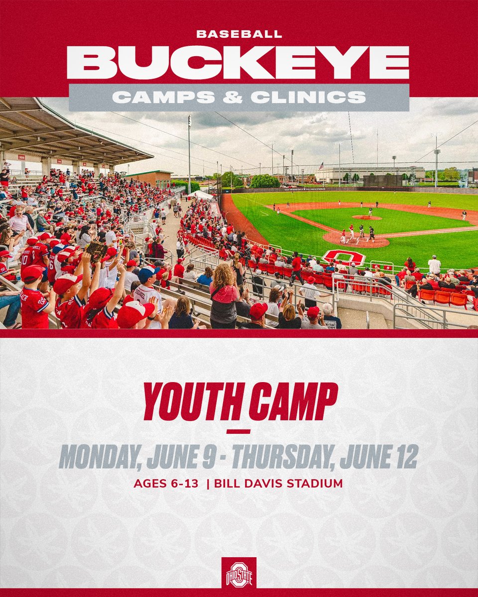 Less than three weeks out from our first youth camp of the summer at Bill Davis Stadium! Visit the link below for camp and registration information!

🔗 go.osu.edu/base-youth

#GoBucks