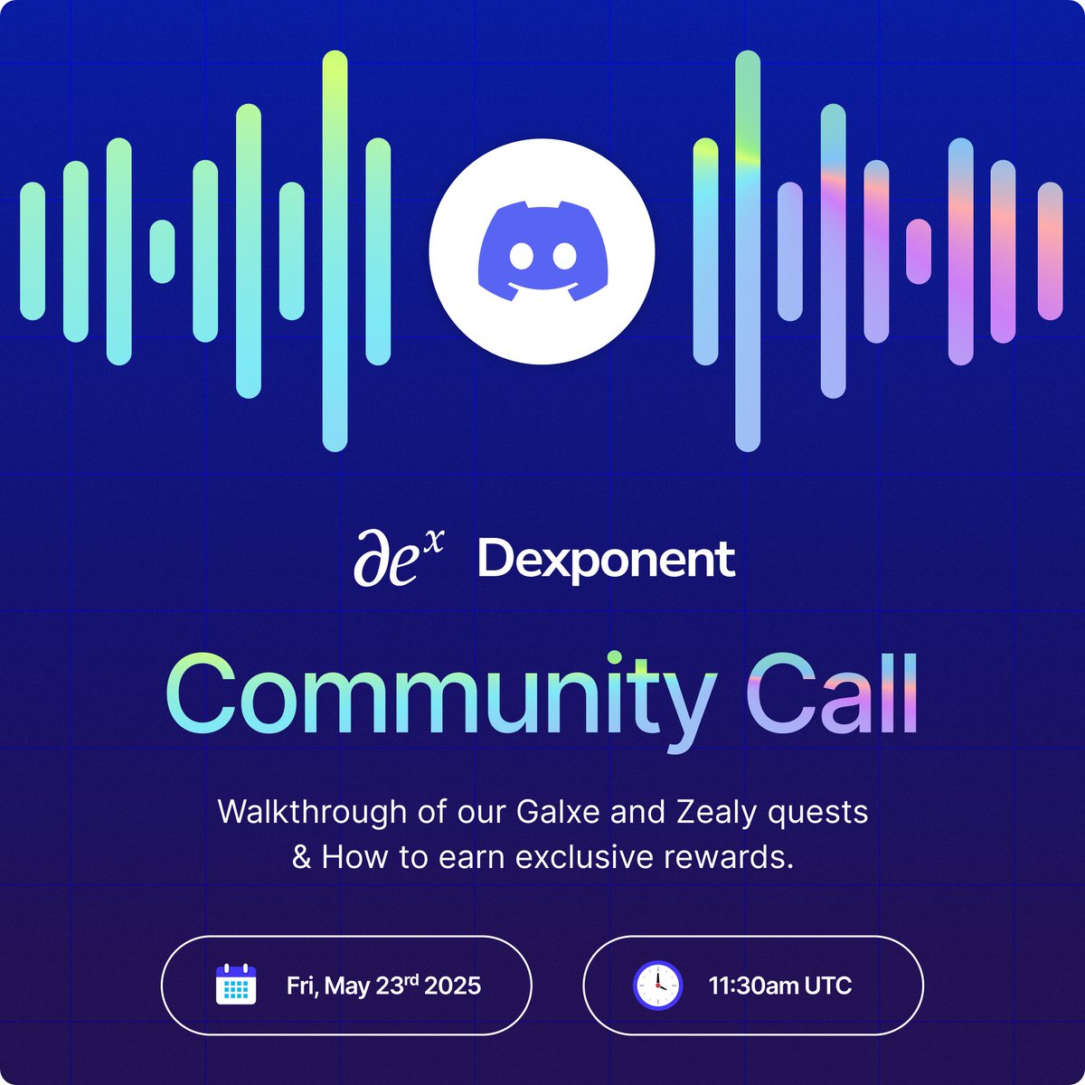 Dexponent Community Call is Happening🎙️

Don’t Miss It!

We’re going live on Discord for an informative and exciting Community Call, and you’re all invited. Whether you’ve been with us since day one or just joined the community, this call is for You.

🗓️ When: 23rd May 2025
🕒