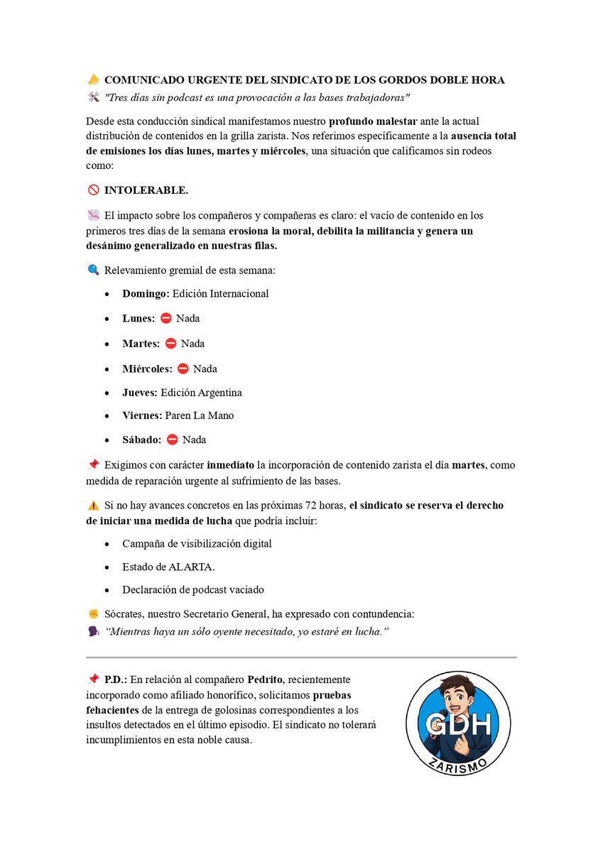 Socrates_Arg's tweet photo. ¡El sindicato les pide acompañamiento en esta nueva lucha! ¡RT para que @LeanZicca vea nuestras demandas!

Saludos Sócrates (Secretario General) https://t.co/7hgwGRAEbs